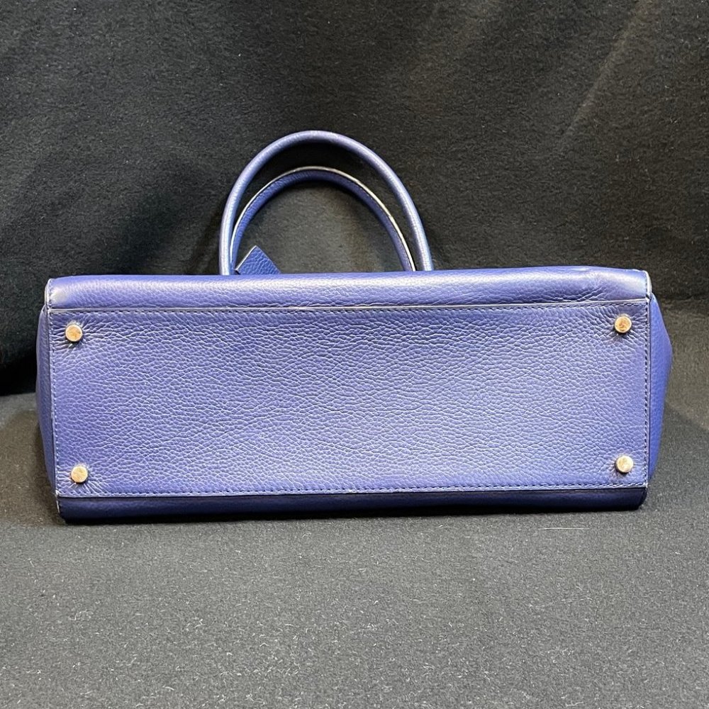 Kate Spade deep blue leather tote with bow - Picture 6 of 15